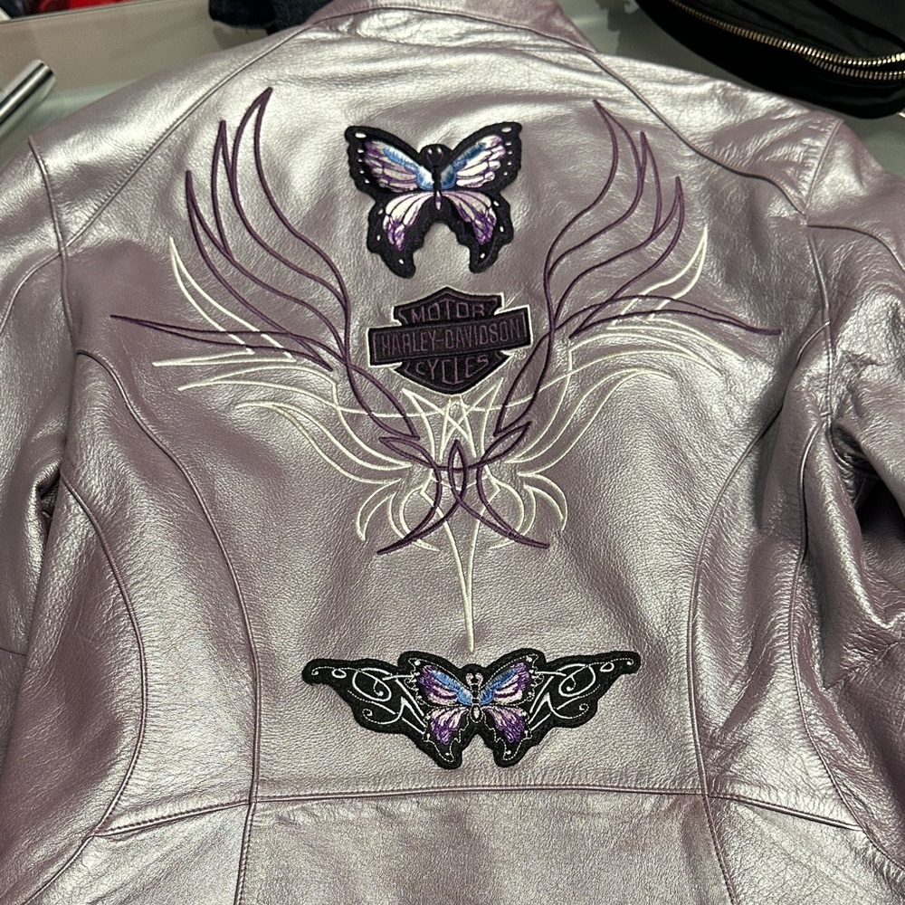 Harley-Davidson Women's Metallic Purple Leather Jacket